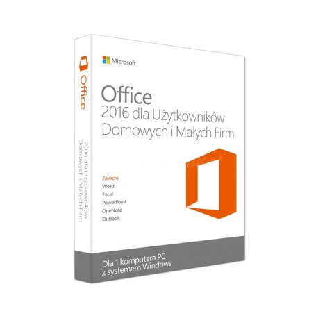 1 x MS Office 2016 dla Małych Firm i Użytkowników Domowych BOX PL 32/64 bit - 2019 cena sklepy